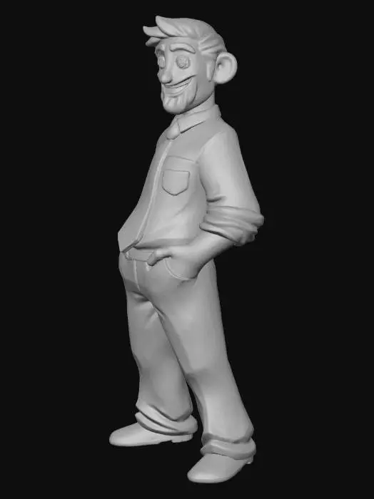 3D model for Confident Cartoon Character Male