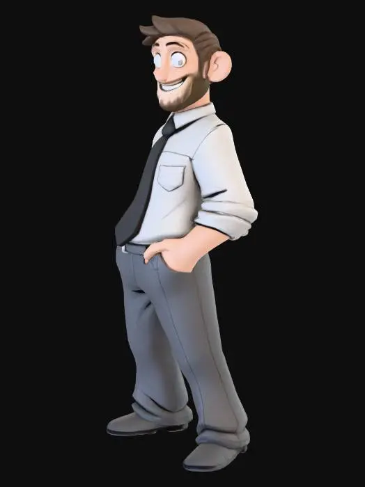 3D model for Confident Cartoon Character Male