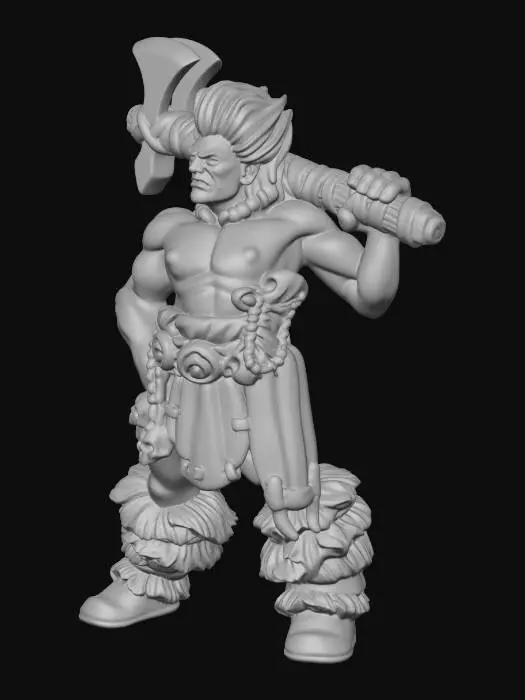 3D model for Axe-Wielding Barbarian