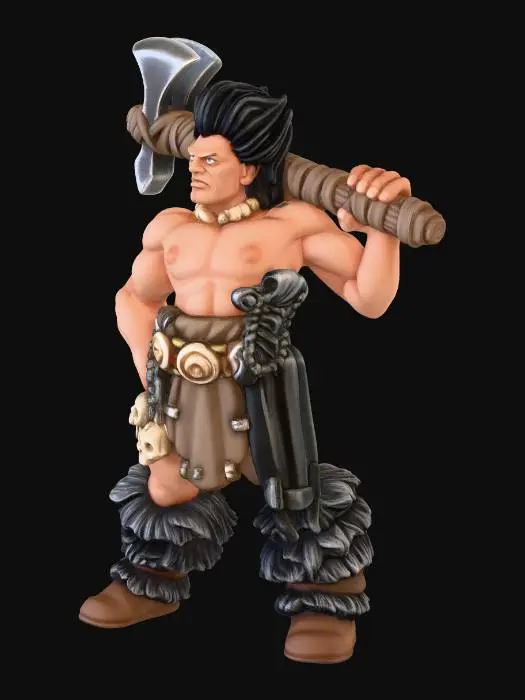3D model for Axe-Wielding Barbarian