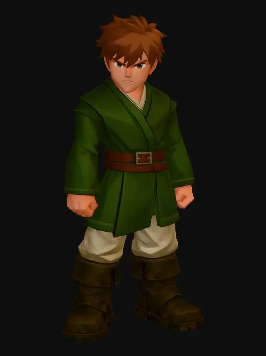 3D model for Green Cloaked Adventurer