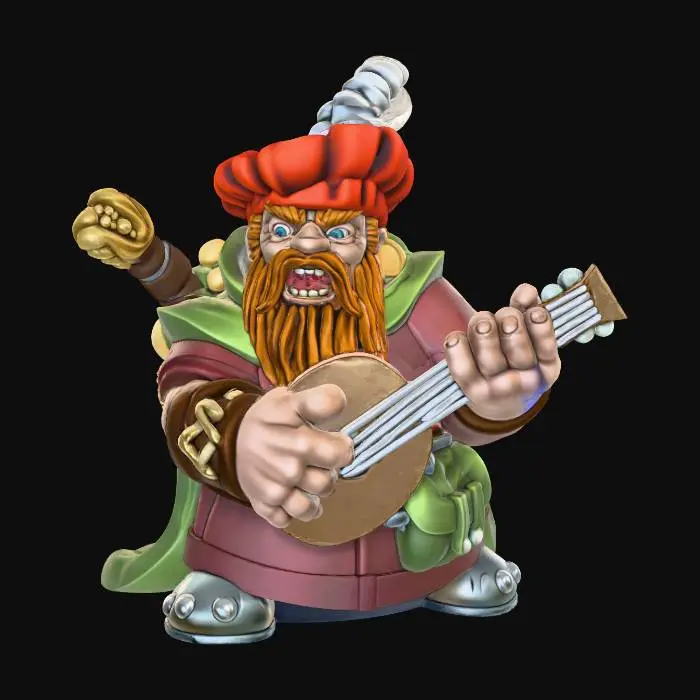 3D model for Troubadour Dwarf Bard