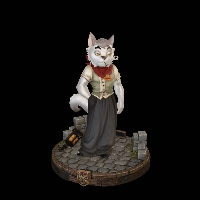 3D model for add a miniature medieval road themed base-stand and do him exact as he is in 3d.Exact to referance
