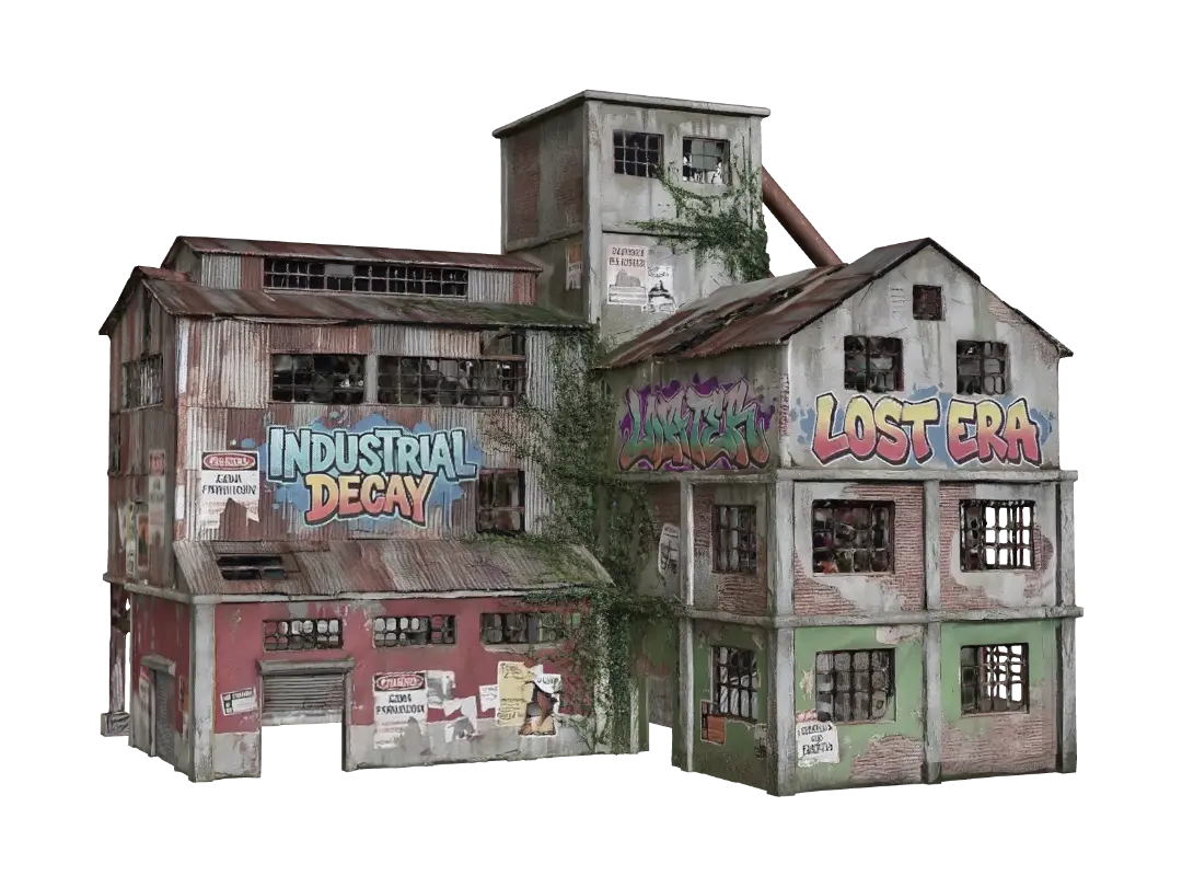 Industrial Decay - Apocalypse 3D model, vytvořený pomocí AI