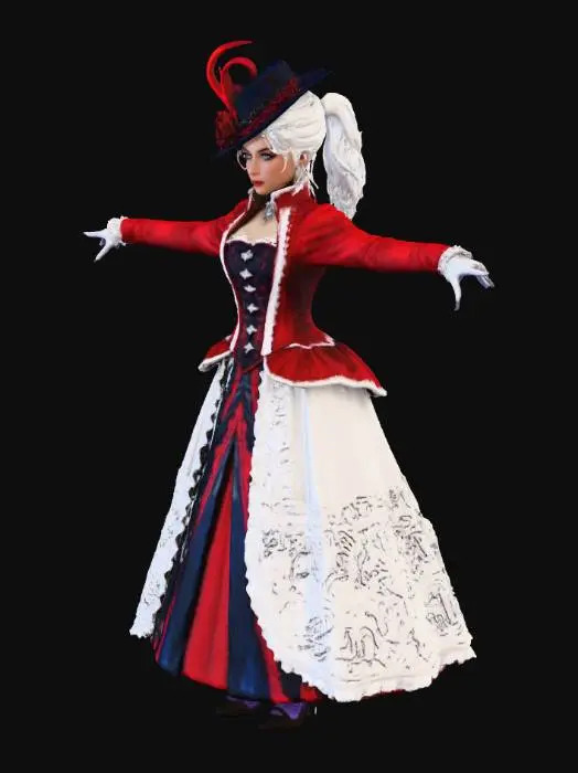 3D model for woman big dress