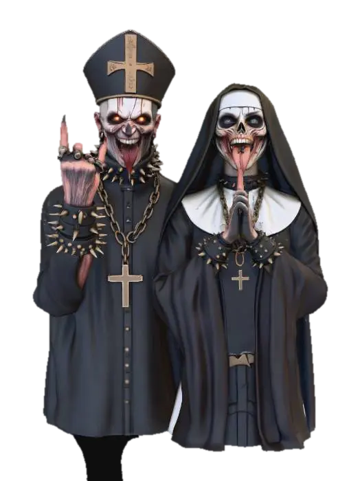 Sinister Clergy - Nun 3D model, vytvořený pomocí AI