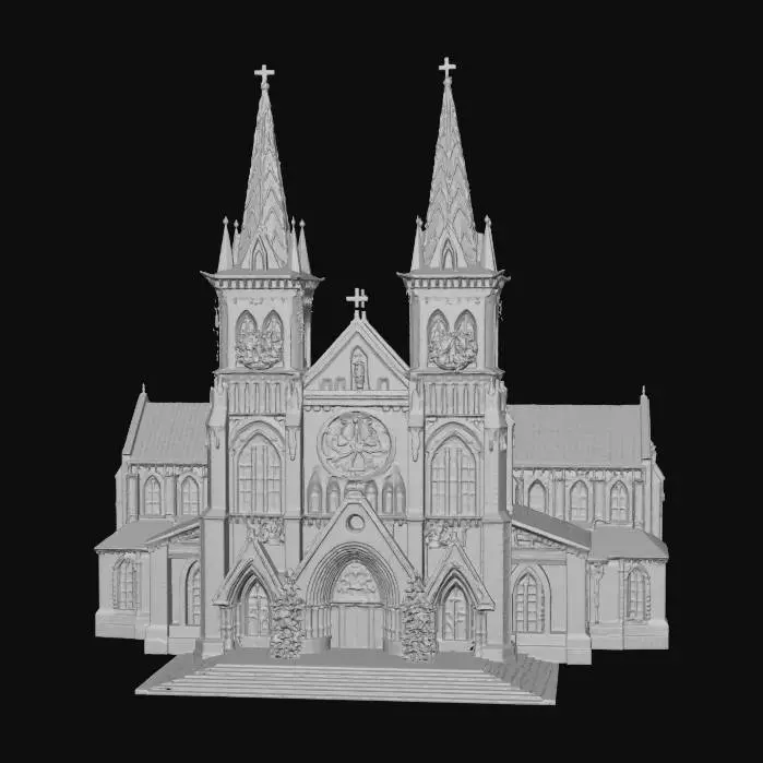 3D model for Illuminated Cathedral at Night