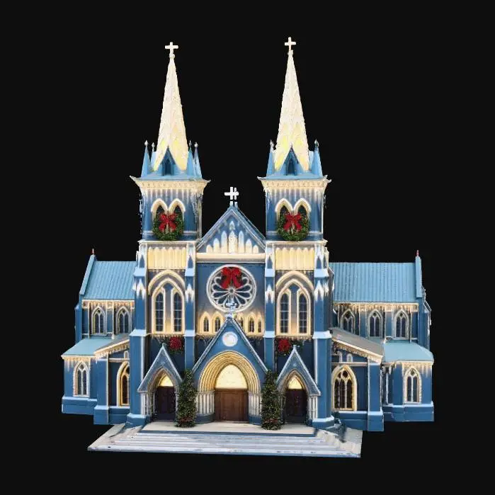 3D model for Illuminated Cathedral at Night