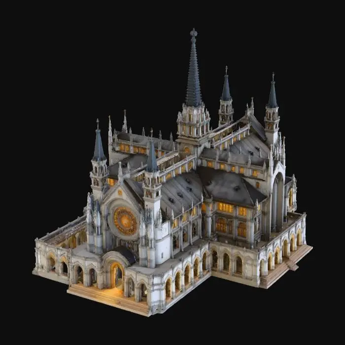 3D model for Gothic Cathedral at Dusk