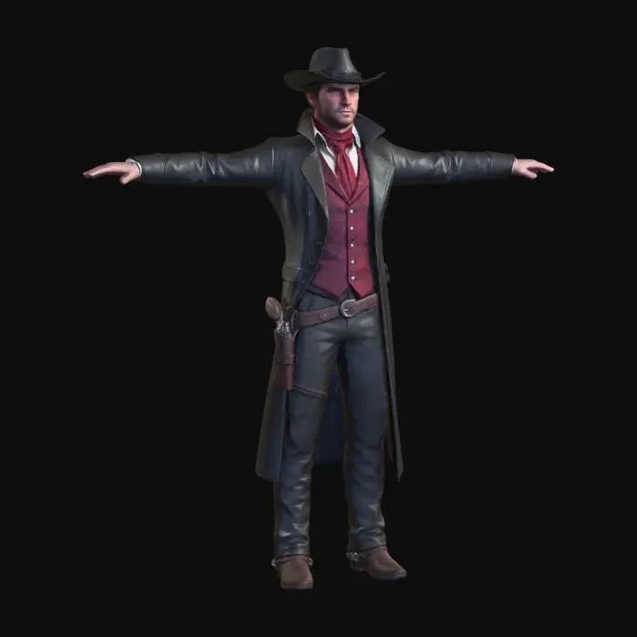 3D model for cowboy long coat