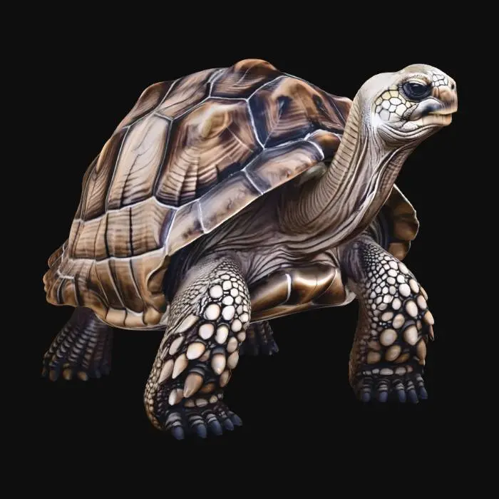 3D model for Sunlit Giant Tortoise on the Sand