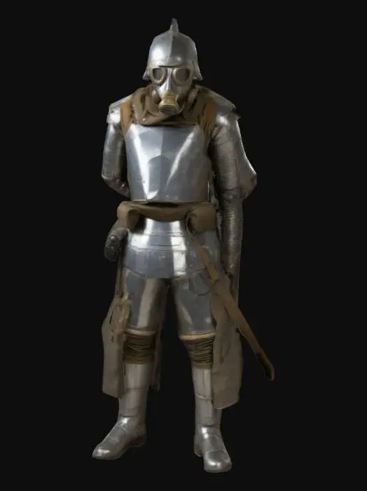 3D model for Steampunk Soldier, death korps of krieg, ww2 inspired gear, futuristic looking, high detailed armor, warhammer 40000, imperial guards