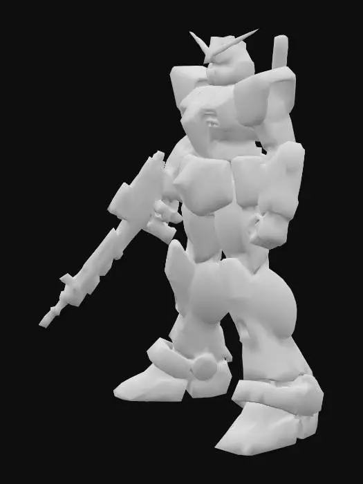 3D model for gundam rojo con un rifle de asalto