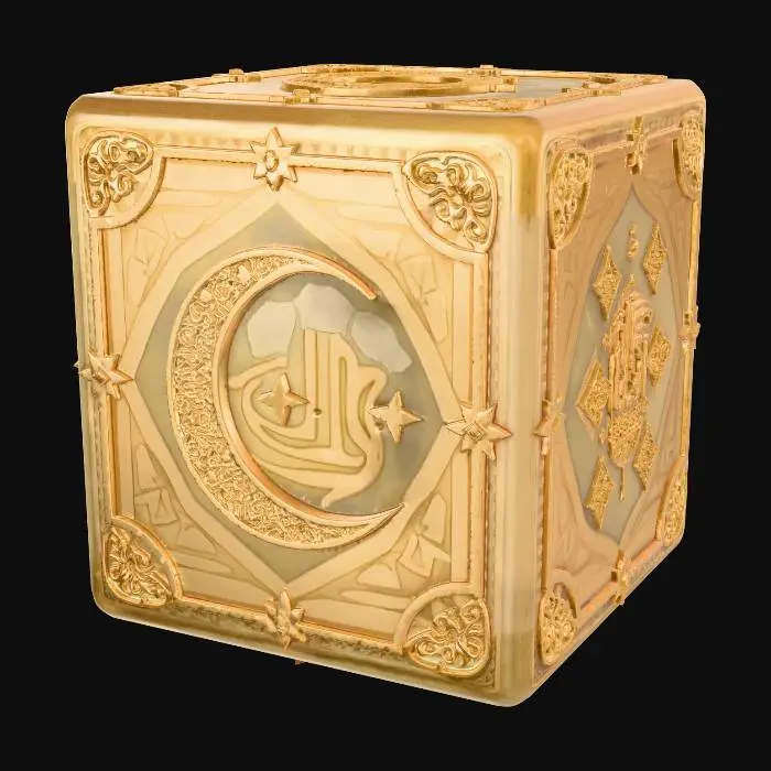 3D model for Create a Ramadan-themed Lucky Block with a crescent moon design