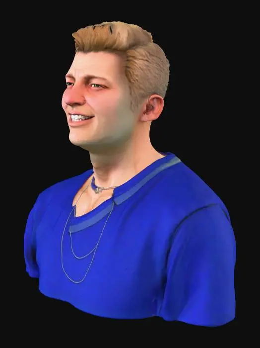 3D model for Smiling in Blue.