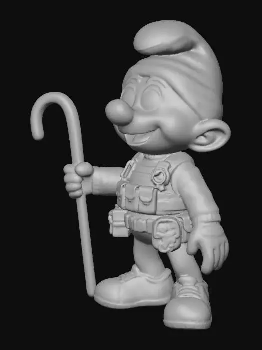 3D model for A happy tactical smurf dressed up for the holidays