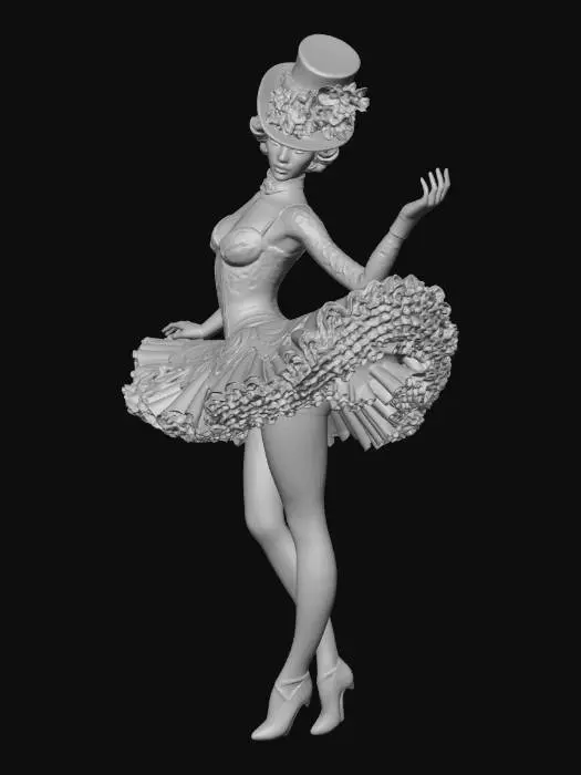 3D model for Scarlet Lace Burlesque Dancer