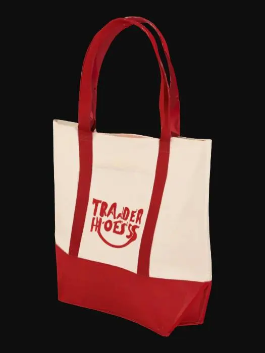3D model for Tote Bag with Red Accents and red Trader joe's logo