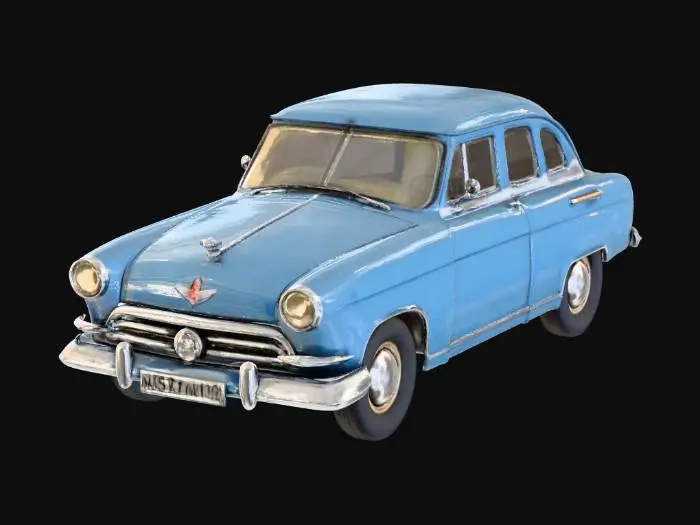 3D model for Vintage Blue Car in the City