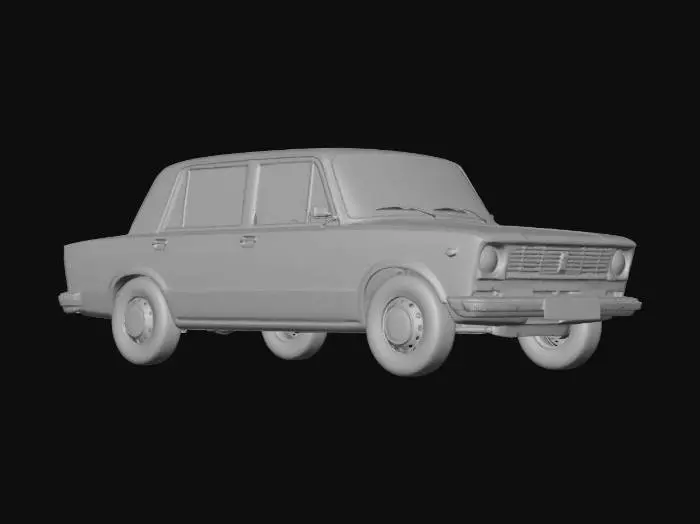 3D model for Blue Car in Blooming Meadow