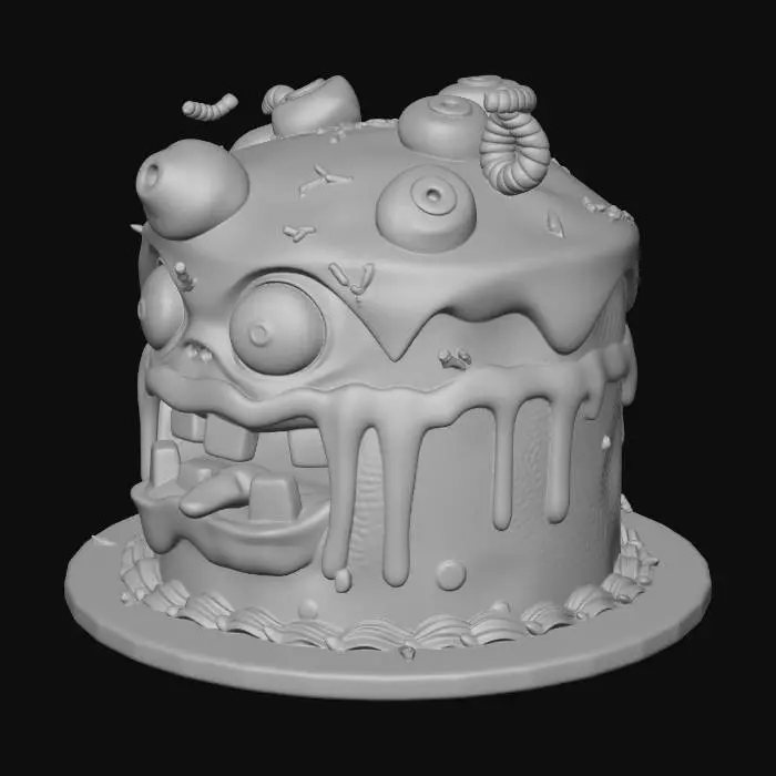 3D model for cartoon zombie cake