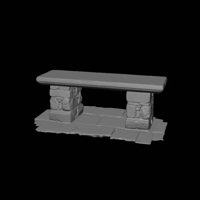 3D model for Stone bench