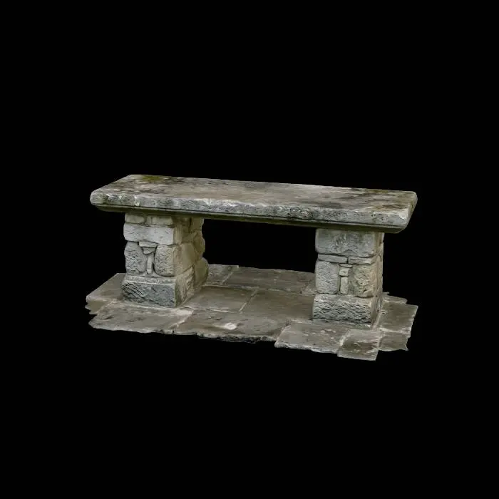3D model for Stone bench