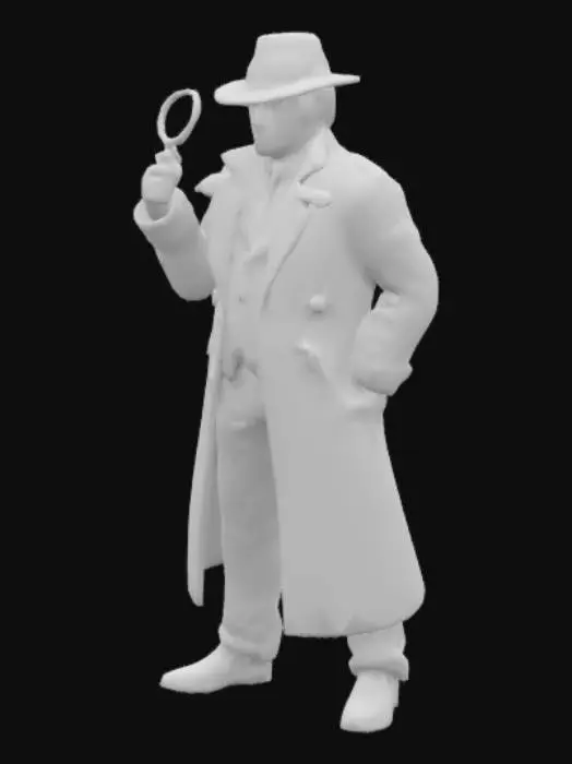 3D model for un détective avec un aire mystérieux 