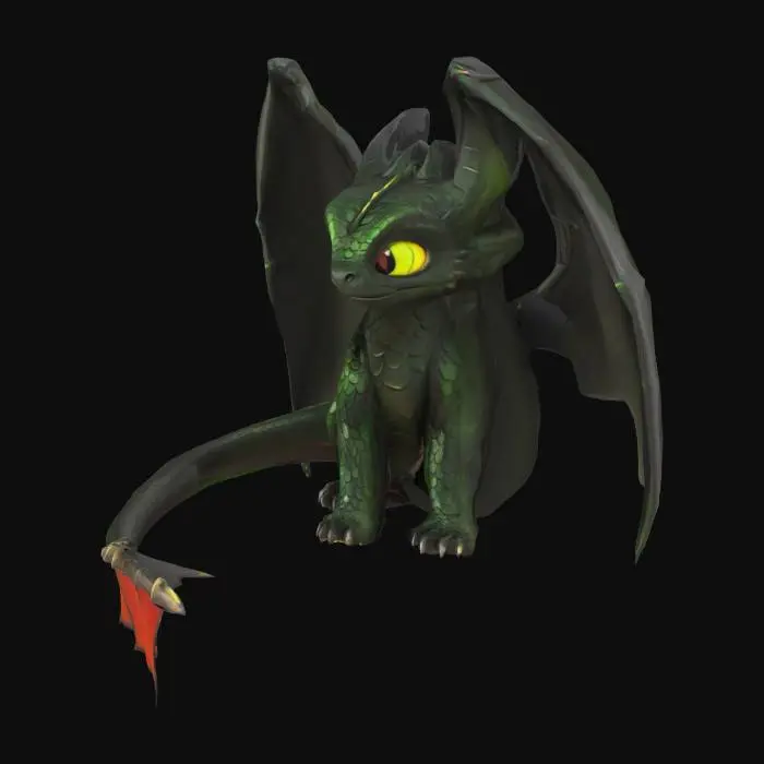 3D model for Toothless sitting