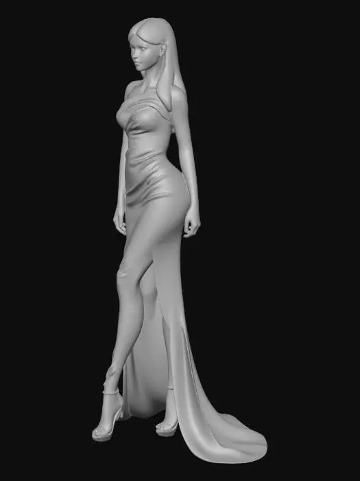 3D model for A sexy night dressed girl