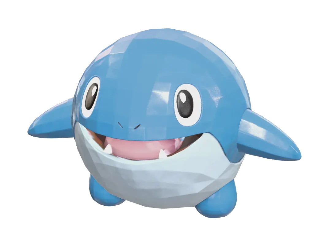 Wailmer Evolution 3D model, vytvořený pomocí AI