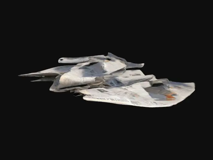 3D model for Low-poly scattered flat newspapers on the ground