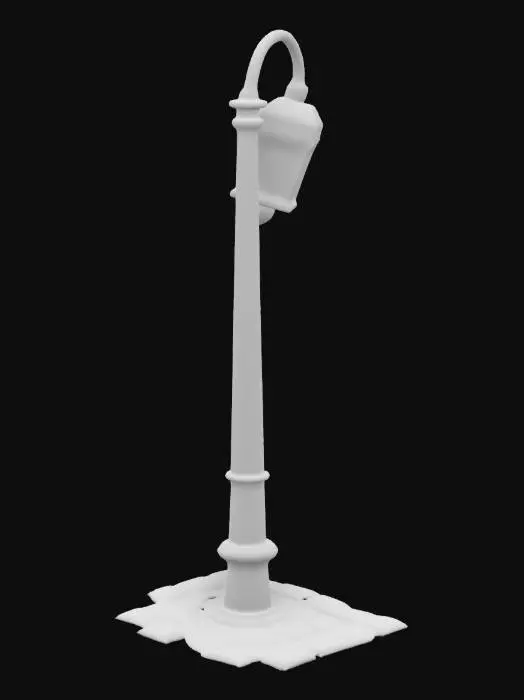 3D model for Low-poly street lamppost broken