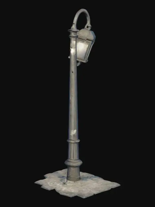 3D model for Low-poly street lamppost broken