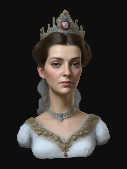 3D model for Kaiserin Sissi head portrait, ultra realiste
