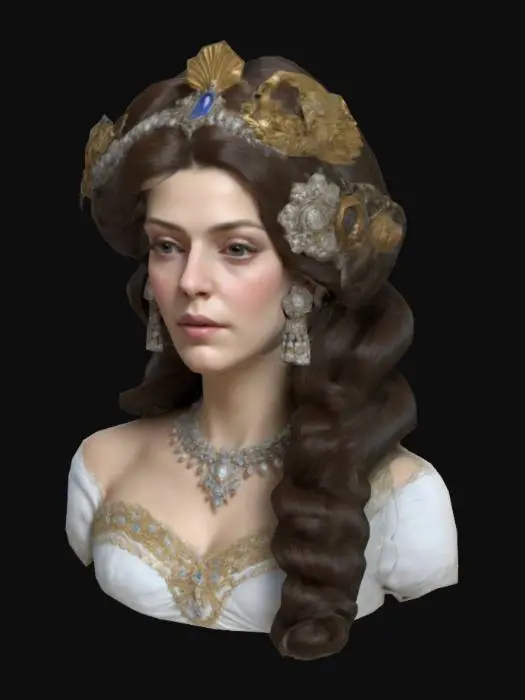 3D model for Kaiserin Sissi head portrait, ultra realiste
