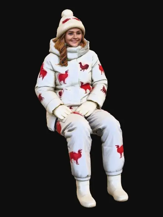 3D model for Winter Style with Red Reindeer