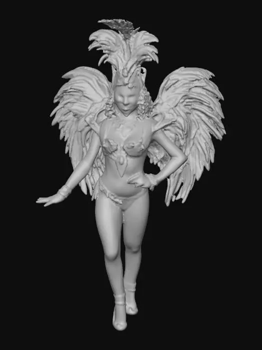 3D model for Rainbow Feathered Carnival Queen