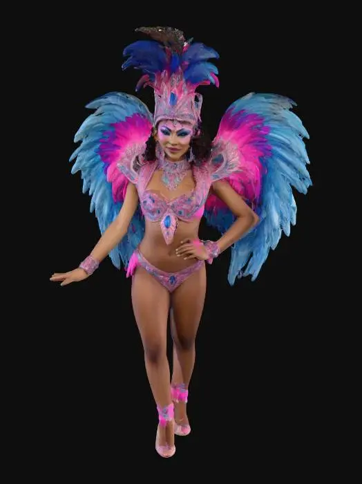 3D model for Rainbow Feathered Carnival Queen
