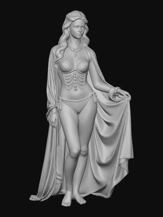 3D model for Gilded Goddess in a Floral Bikini