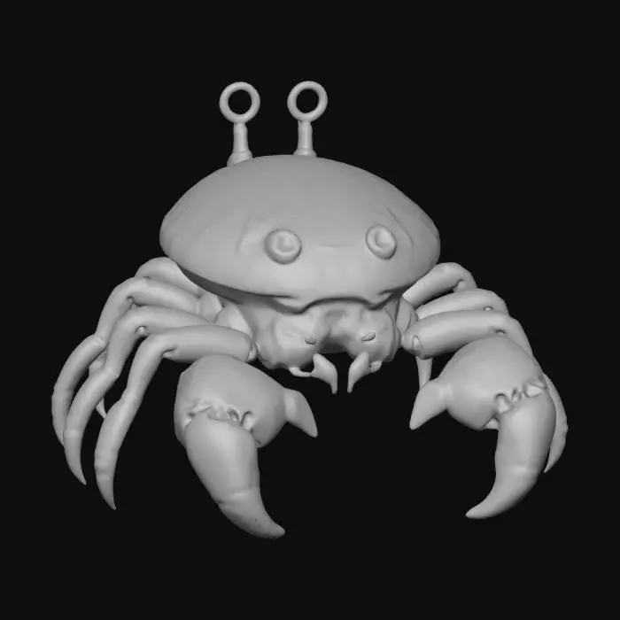 3D model for Huge controllable by human pilot Robotic crab sci-fi fantasy video game, simple cartoon realistic 
