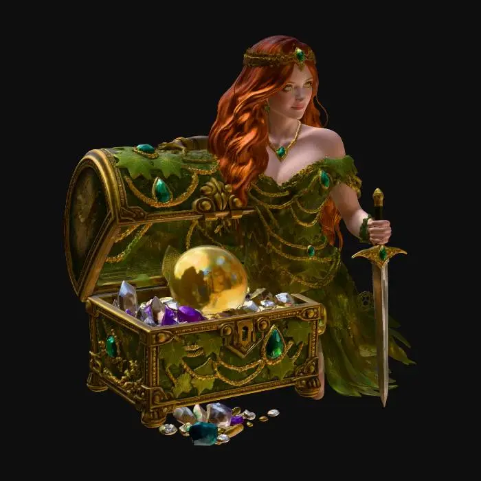 3D model for Emerald Queen and the Treasure Chest