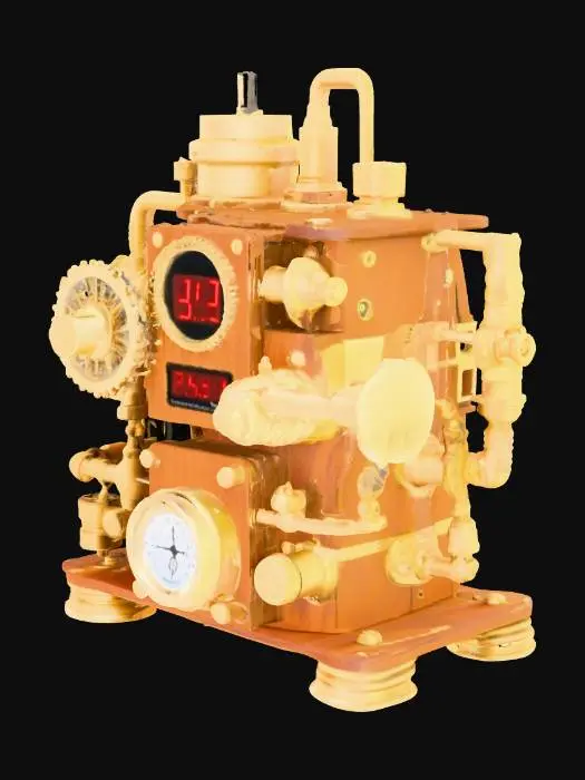 3D model for tabletop digital mini weather station steampunk style