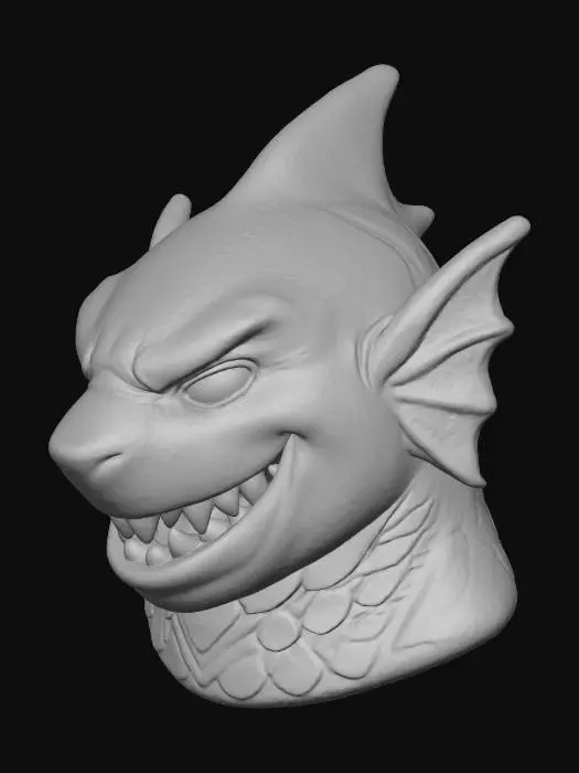 3D model for Grinning Shark Creature