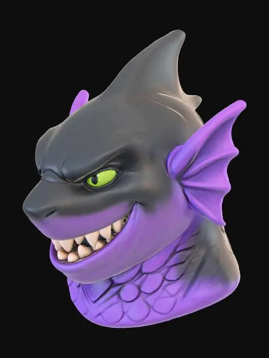 3D model for Grinning Shark Creature