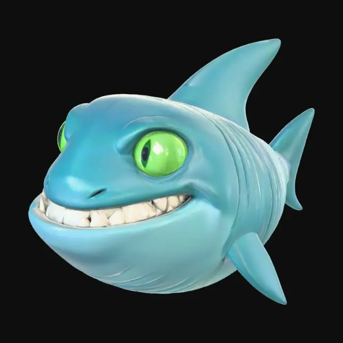 3D model for Grinning Shark Character