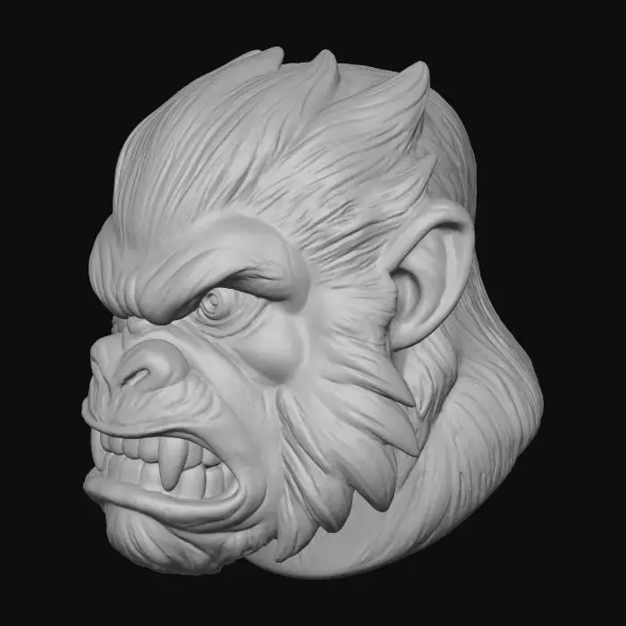 3D model for Colorful Primate Portrait