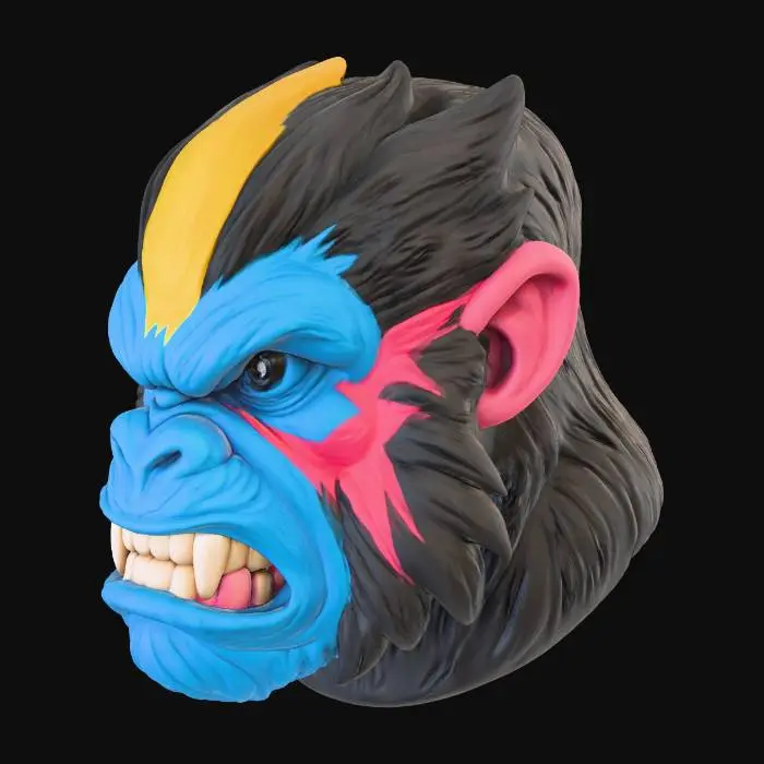 3D model for Colorful Primate Portrait