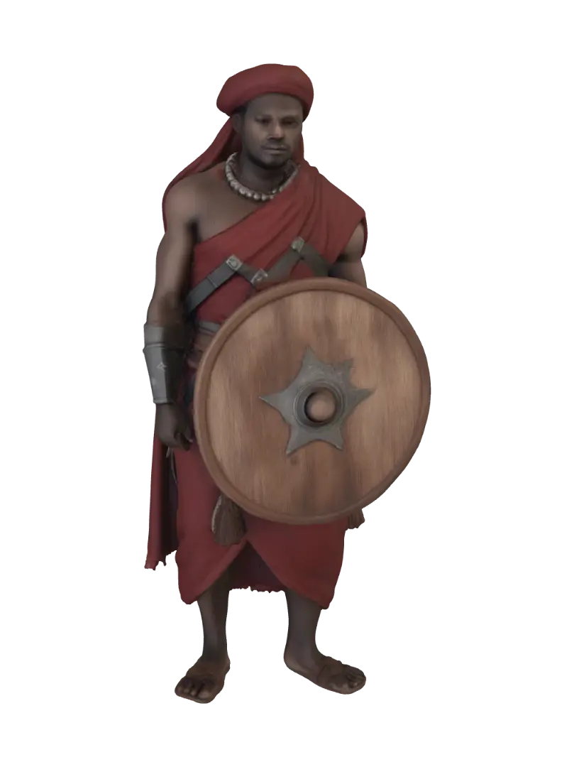 Shieldbearer of the Village - Bearer 3D model, vytvořený pomocí AI
