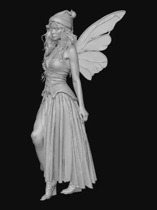 3D model for sexy Santa's elf/fairy girl with wings  #Christmas2025#,